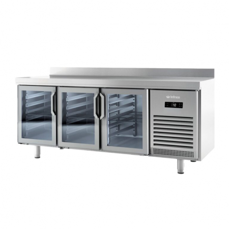 Mese refrigerate 700 mm - Masa rece cu 3 usi de sticla