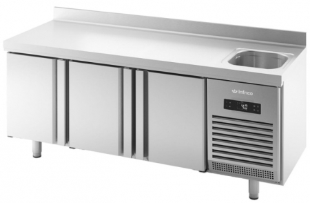 Mese refrigerate 700 mm - Masa rece cu 3 usi si spalator