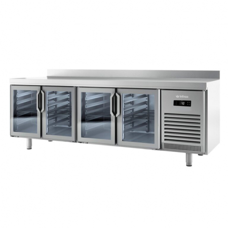 Mese refrigerate 700 mm - Masa rece cu 4 usi de sticla