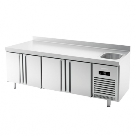 Mese refrigerate 700 mm - Masa rece cu 4 usi si spalator