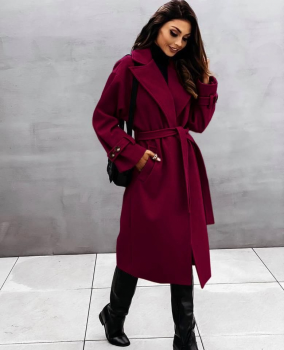 Palton dama clasic bordo [1]