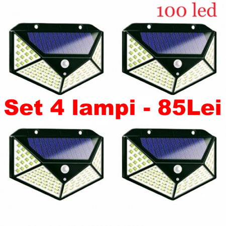 Set 4 lampi cu 100 led-uri si incarcare solara [2]