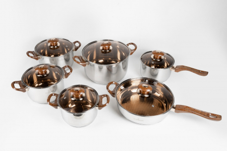Set oale 12 piese inox compatibile gaz, inductie, cuptor [1]