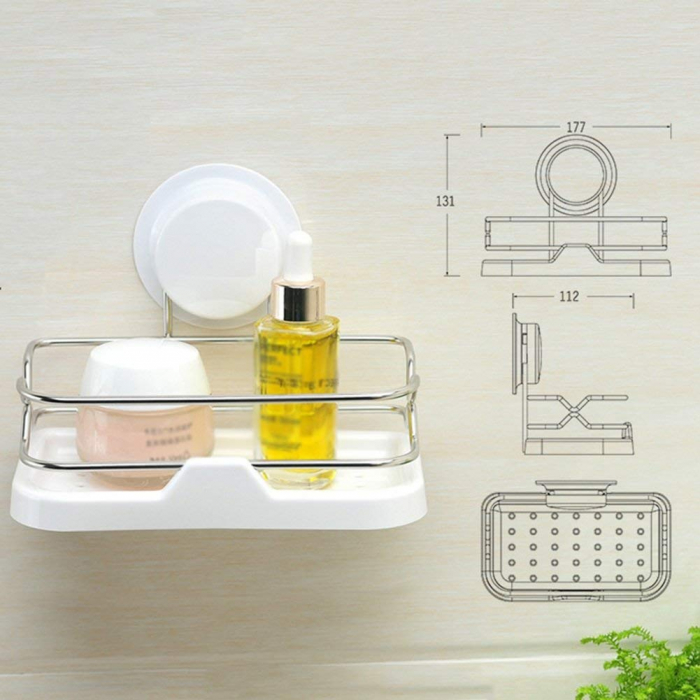 Mini etajera cu ventuza HeavyLock pentru baie sau bucatarie [4]