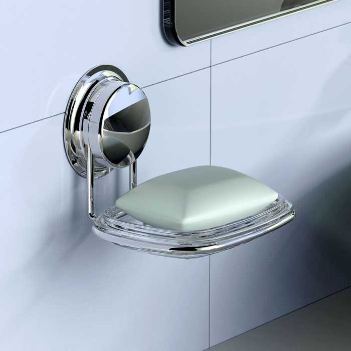 Set accesorii baie din inox, 4 piese (suport sapun + suport perie wc + suport hartie igienica + carlig dublu ) cu ventuze HeavyLock [2]