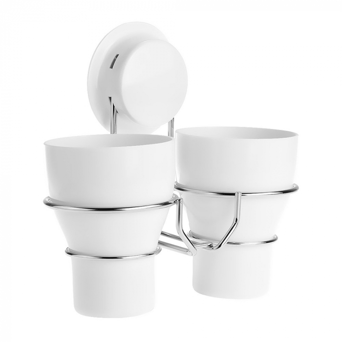 Suport 2 pahare pentru periute de dinti, cu ventuza HeavyLock [1]