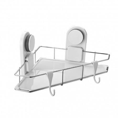 Baie - Etajera de colt cu ventuze HeavyLock de mare performanta pentru baie