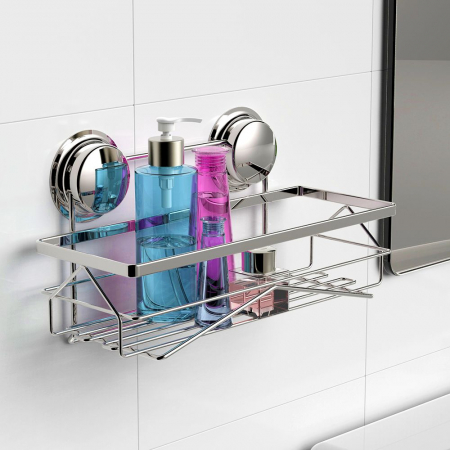 Etajera inox pentru baie sau bucatarie cu ventuze HeavyLock [2]