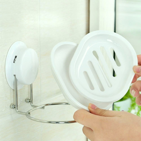 Set accesorii baie 4 piese (perie wc + suport hartie igienica + suport sapun + carlig dublu) cu ventuze HeavyLock [3]