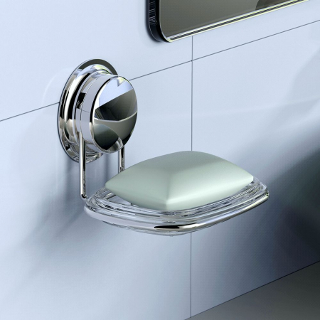 Set accesorii baie din inox, 4 piese (suport sapun + suport perie wc + suport hartie igienica + carlig dublu ) cu ventuze HeavyLock [1]