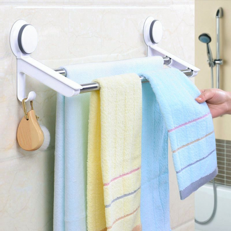 Suport cu 2 bare pentru prosoape cu ventuze HeavyLock [1]
