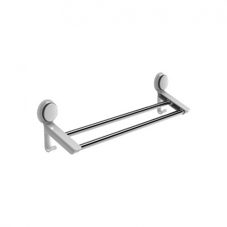Baie - Suport cu 2 bare pentru prosoape cu ventuze HeavyLock