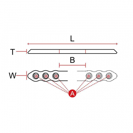 Placa blocata dreapta bridge cu suruburi de ø 1.5 [1]