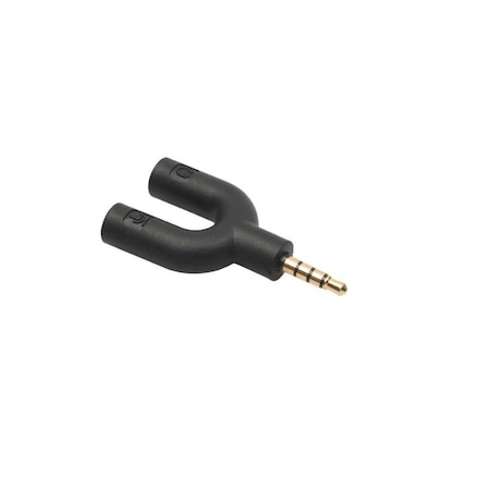 Adaptor audio 1x jack 3.5mm tata cu 2x iesiri mama, pentru microfon si casti, capac protectie, negru, HOPE R [2]