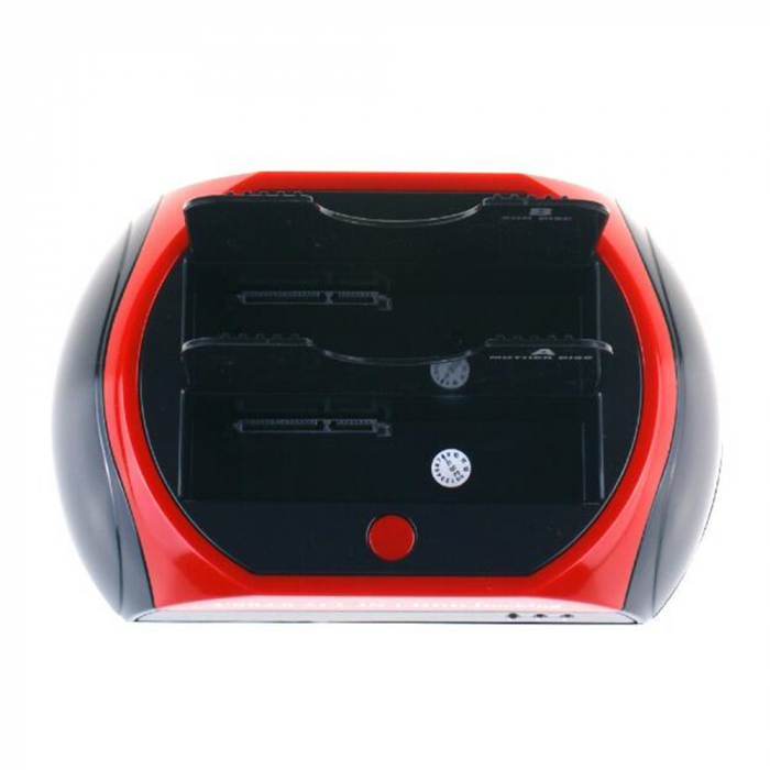 HDD Docking Station Dual Bay 2.5", 3.5" SATA la USB 3.0, HOPE R, cu functie de backup si clonare [2]