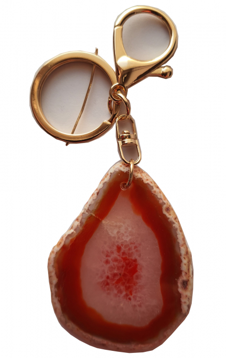 Breloc cu cristal natural de AGAT, pentru Ascendent sau Soare natal in Gemeni, pentru chakra, grena [5]