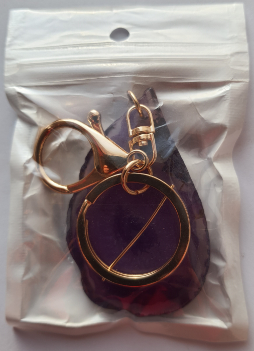Breloc cu cristal natural de AGAT, pentru Ascendent sau Soare natal in Gemeni, pentru chakra, grena [14]