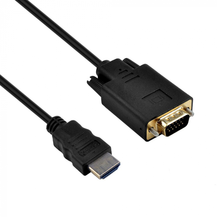 Cablu convertor HDMI tata Full HD 1080p la VGA tata, 1.8m, negru [2]