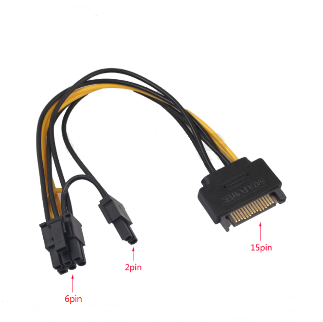 Cablu de alimentare SATA 15pin la PCIEx 8pin, lungime 20cm, HOPE R [2]