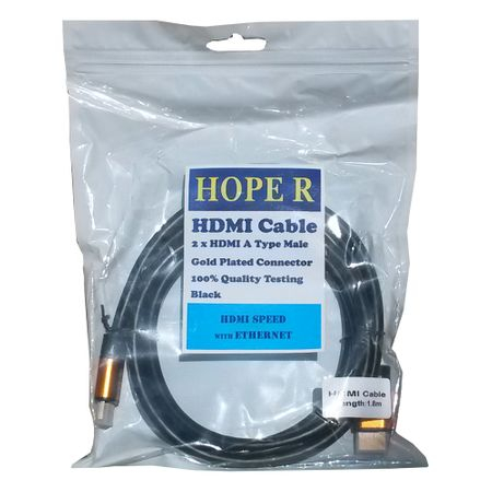 Cablu High-Speed HDMI 2.0, 4K@60Hz, Ethernet, 1,8m, conectori auriti, HOPE R [2]