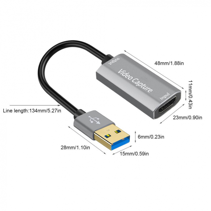 Cablu USB 3.0 pentru captura video HDMI 1.4, format JPEG/WAV/AVI [3]