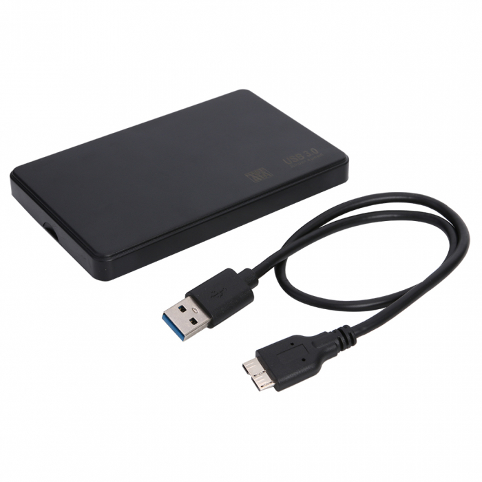 Carcasa USB 3.0 pentru HDD/SSD 2.5" SATA 3.0, ABS, neagra, HOPE R [5]