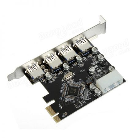 Card adaptor PCIex pentru 4 porturi USB3.0 A (mama), HOPE R [2]