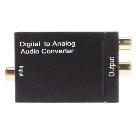 Convertor audio digital coaxial sau optic SPDIF Toslink la audio analog 2 RCA, alimentator 220V, cablu optic, HOPE R [2]