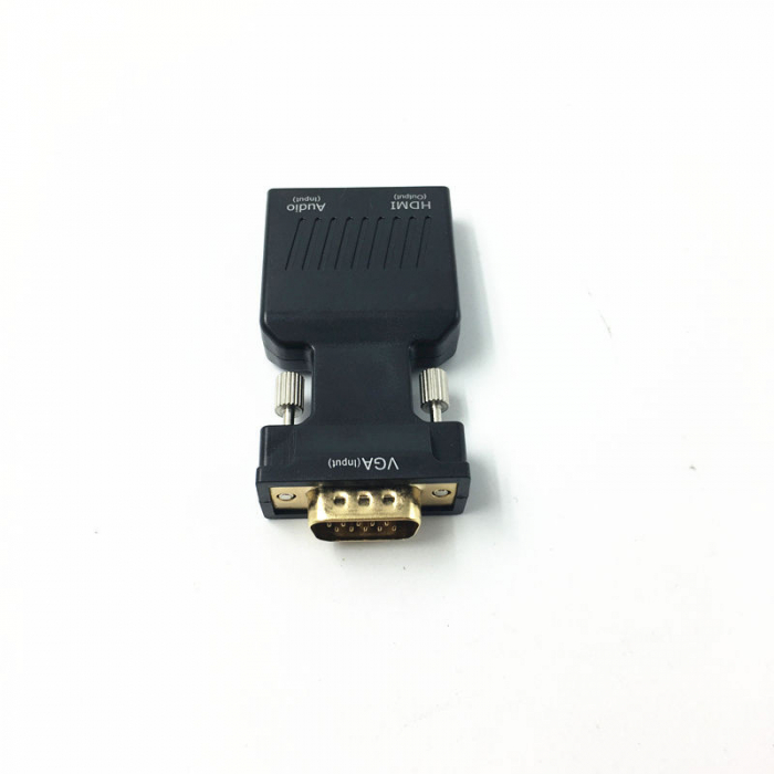 Convertor VGA tata la HDMI mama, cu cablu audio, 1080P, mufa aurie, HOPE R [5]