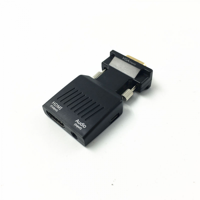 Convertor VGA tata la HDMI mama, cu cablu audio, 1080P, mufa aurie, HOPE R [3]