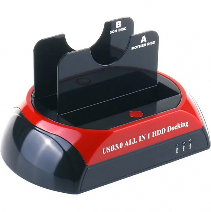 HDD Docking Station Dual Bay 2.5", 3.5" SATA la USB 3.0, HOPE R, cu functie de backup si clonare [3]