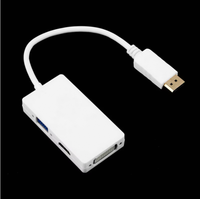 Hub Adaptor 3 in1 DisplayPort la HDMI + VGA + DVI, 22 cm, HOPE R [2]
