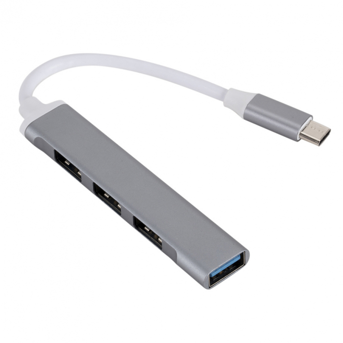 Hub USB 3.1 tip C cu 4 porturi USB 3.0, carcasa aluminiu [4]