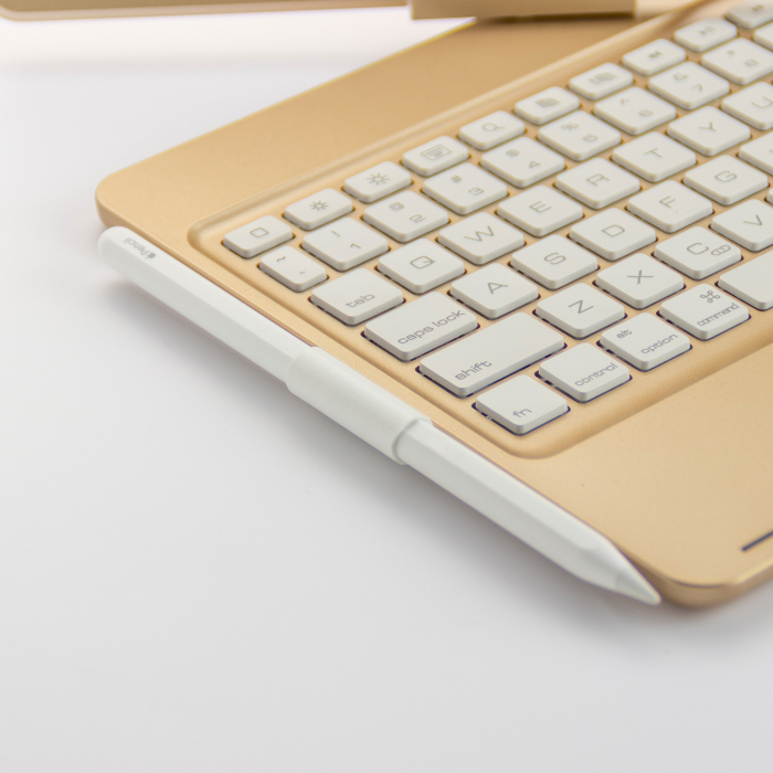 Husa carcasa aurie cu tastatura Bluetooth Wireless pentru iPad Air, iPad Air 2, iPad Pro 9.7, iPad 9.7 2017, 2018 [5]