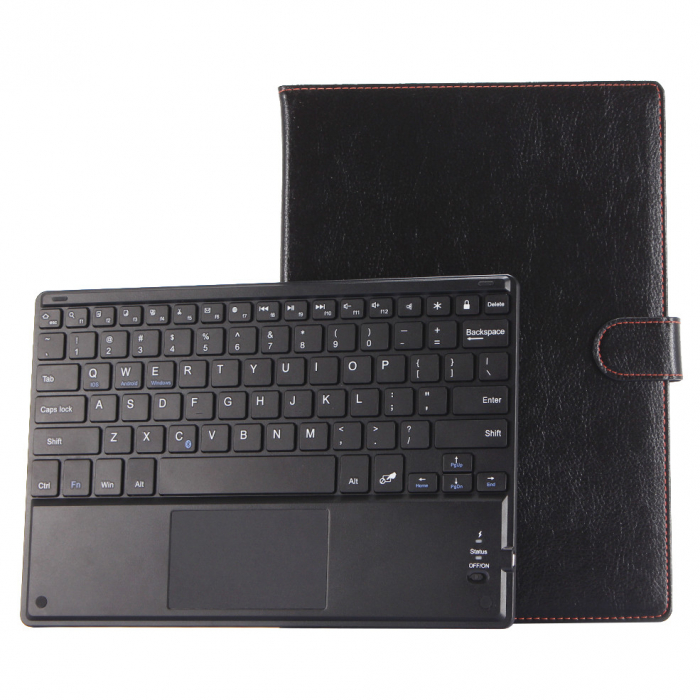 Husa universala cu tastatura detasabila bluetooth si touchpad pentru tablete 7 - 8 inch Android, Windows, negru [2]