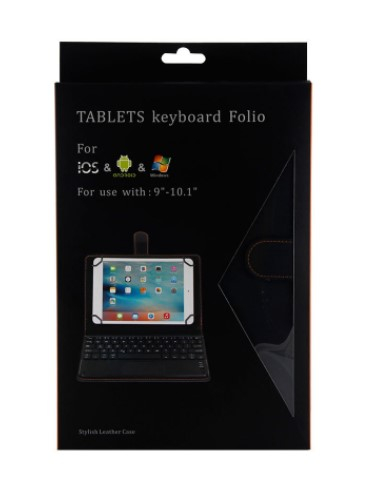 Husa universala cu tastatura detasabila bluetooth si touchpad pentru tablete 9 - 10.5 inch Android, Windows, negru [4]