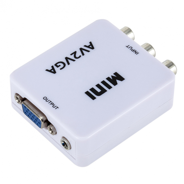 Mini convertor AV(RCA) la VGA, 1080p, video si audio stereo, HOPE R [7]