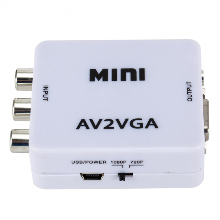 Mini convertor AV(RCA) la VGA, 1080p, video si audio stereo, HOPE R [5]