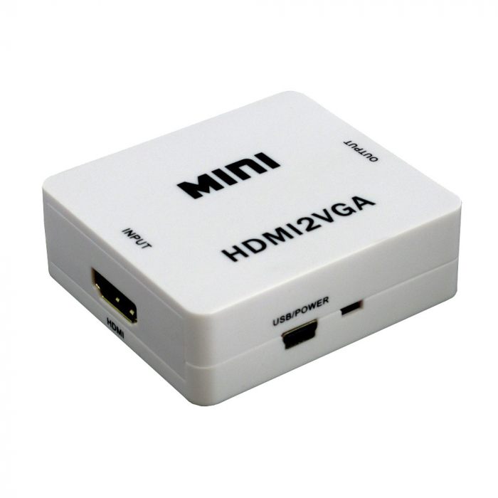 Mini convertor HDMI la VGA, 1080p, video si audio stereo, HOPE R [4]