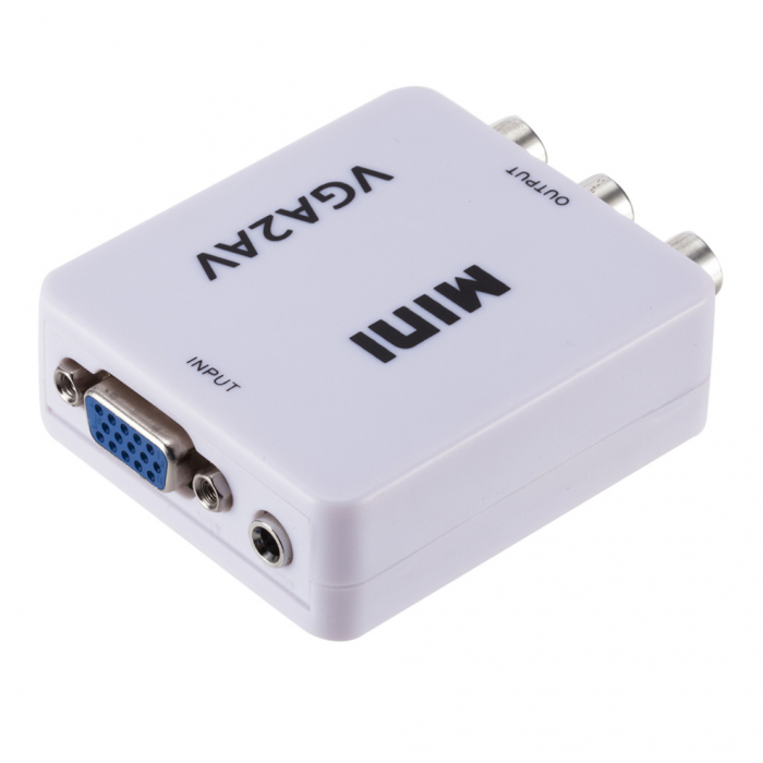 Mini convertor VGA la AV(RCA), 1080p, video si audio stereo, HOPE R [5]