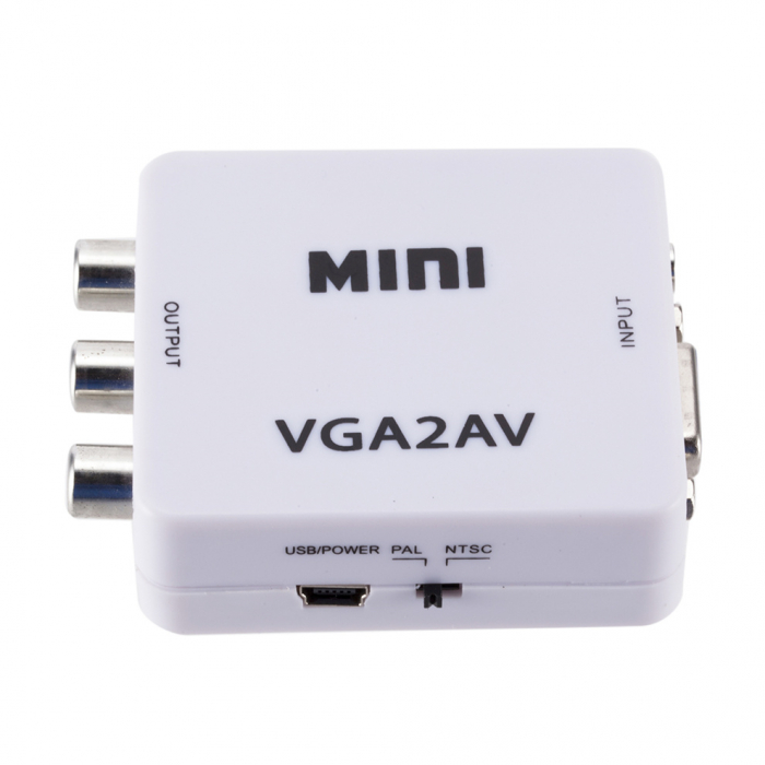 Mini convertor VGA la AV(RCA), 1080p, video si audio stereo, HOPE R [6]