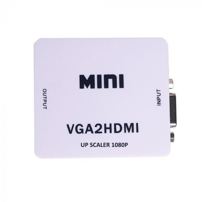 Mini convertor VGA la HDMI, 1080p, video si audio stereo, HOPE R [4]