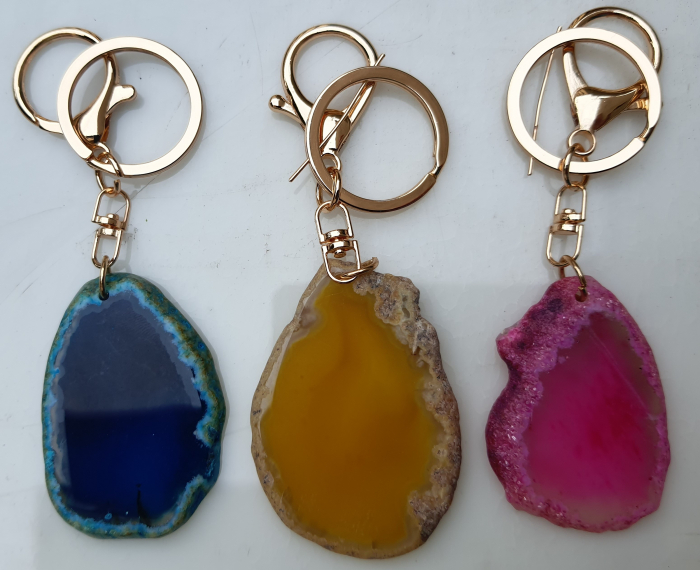 Set 3 brelocuri cu cristal natural de agat, la alegere, personalizate pentru zodii, culori, chakre [7]