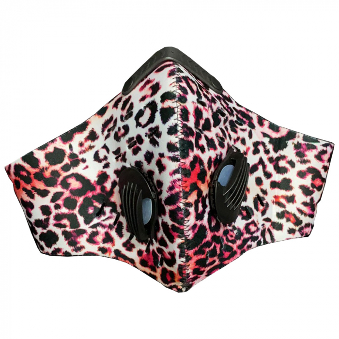 Set 3 masti HOPE R leopard, cu supape si filtru carbon activ antipoluare, reutilizabile, pentru alergat, bicicleta, trotineta [3]