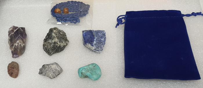 Set 6 cristale naturale vindecatoare, protectoare, pentru zodia Sagetator: Ametist, Labradorit, Lapis Lazuli, Turcoaz, Safir, Rubin [9]