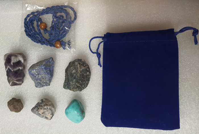 Set 6 cristale naturale vindecatoare, protectoare, pentru zodia Sagetator: Ametist, Labradorit, Lapis Lazuli, Turcoaz, Safir, Rubin [10]