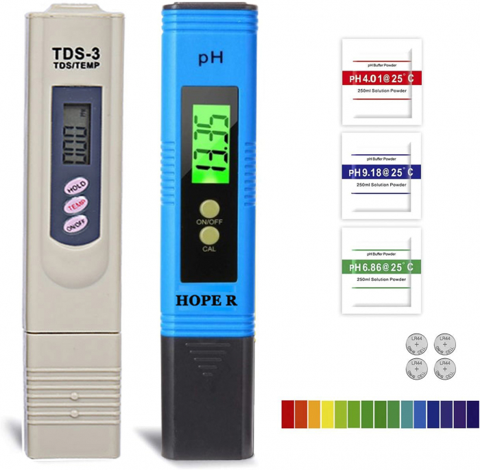 Set testere digitale 3 in 1, PH metru cu corectie automata si TDS-3 pentru controlul puritatii si temperaturii apei, LCD [3]