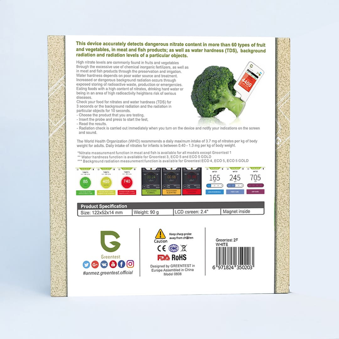 Set testere digitale Greentest 2F, masurare nitrati din fructe, legume, carne, peste si TDS3, masurarea puritatii apei [10]