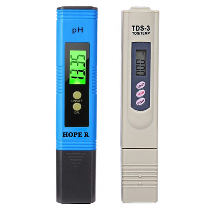 Set testere digitale 3 in 1, PH metru cu corectie automata si TDS-3 pentru controlul puritatii si temperaturii apei, LCD [4]