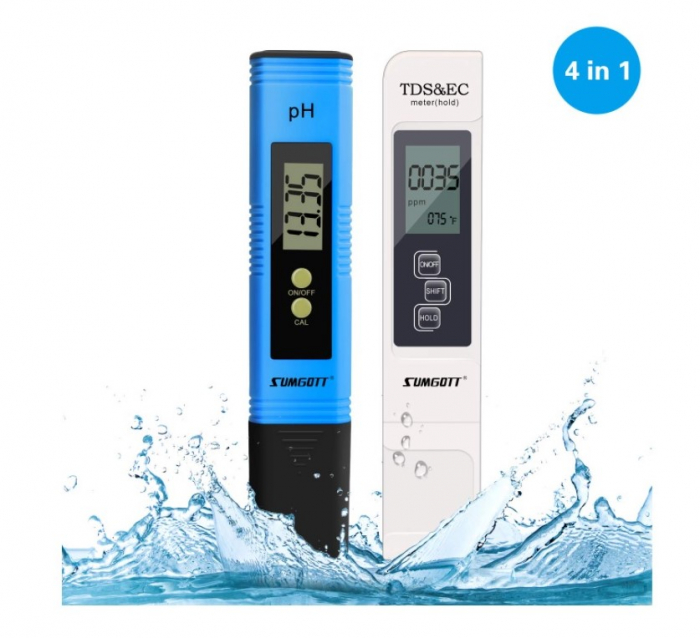 Set testere digitale 4 in 1, PH metru cu corectie automata si TDS & EC, pentru masurarea PH-ului si calitatii apei [3]